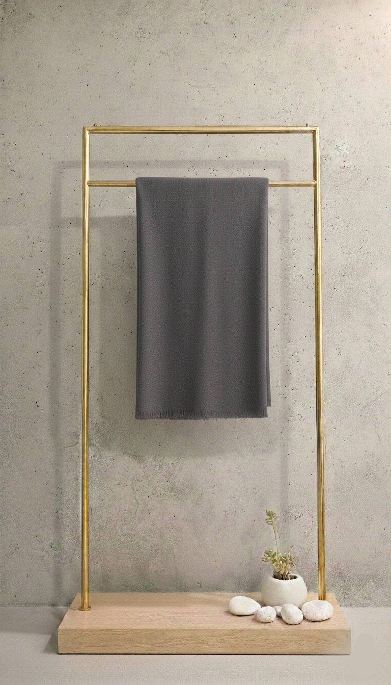 Charcoal Grey - Lighly Warm Cashmere Shawl