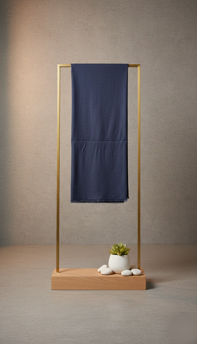Navy Blue - Lighly Warm Cashmere Shawl