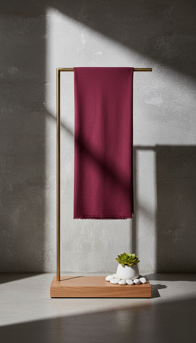 Deep Burgundy - Lighly Warm Cashmere Shawl
